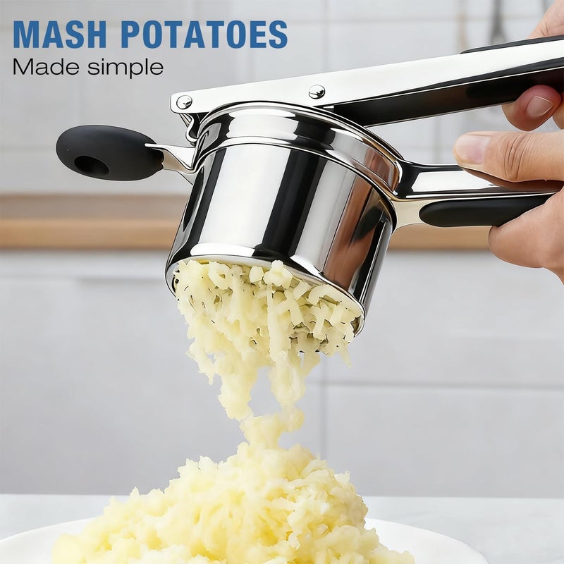 AIDOIT Potato Ricer, Large 15oz Potato Ricer Heavy Duty Stainless Steel Potato Masher with 3 Interchangeable Discs for Smooth and Fluffy Mashed Potatoes - Image 2
